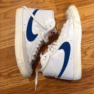 Nike White and Blue High-Tops